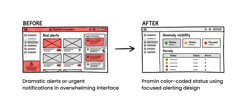Calm visibility over constant urgency BEFORE and AFTER